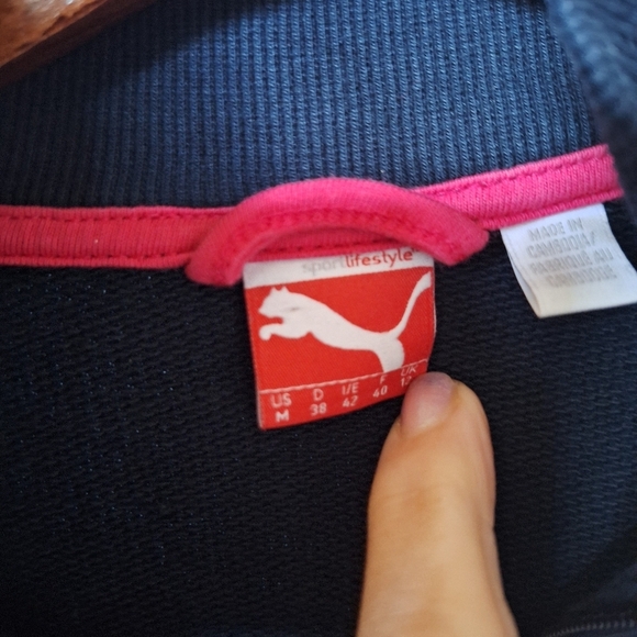 Puma Womens Zip Up Sweatshirt/Jacket Navy Pink Size M - Picture 3 of 6